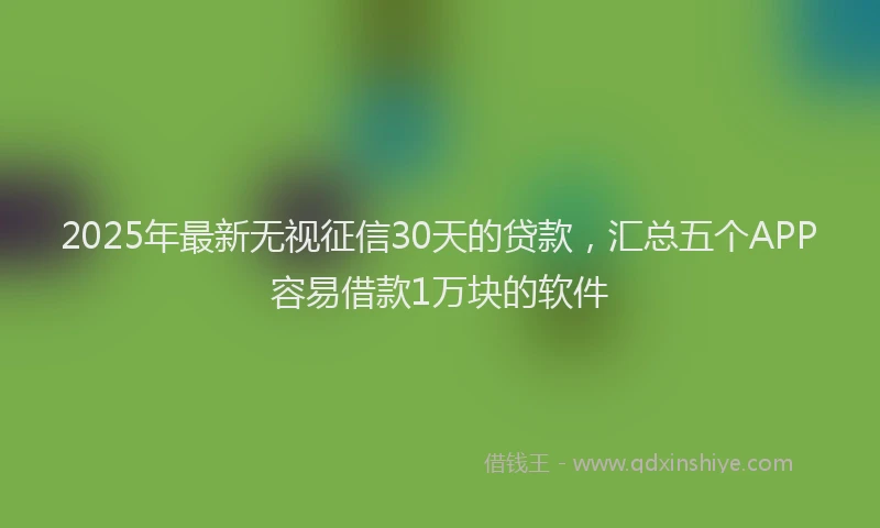 2025年最新无视征信30天的贷款，汇总五个APP容易借款1万块的软件