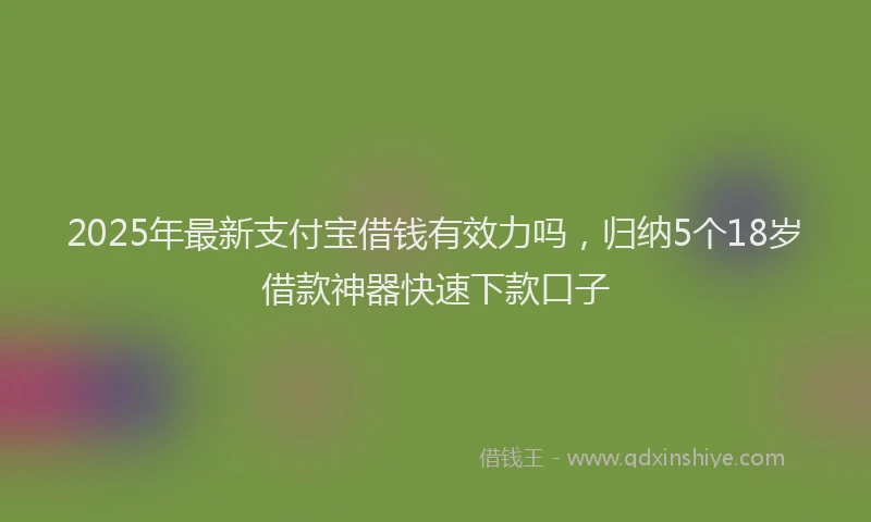 2025年最新支付宝借钱有效力吗，归纳5个18岁借款神器快速下款口子