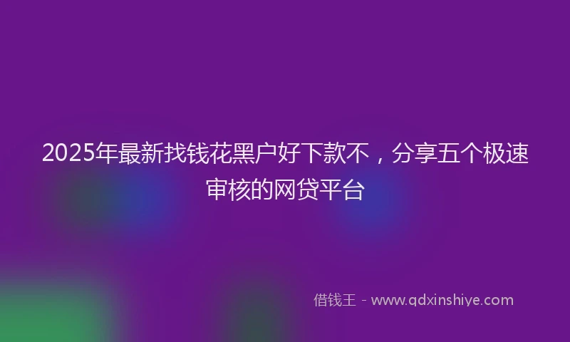 2025年最新找钱花黑户好下款不，分享五个极速审核的网贷平台