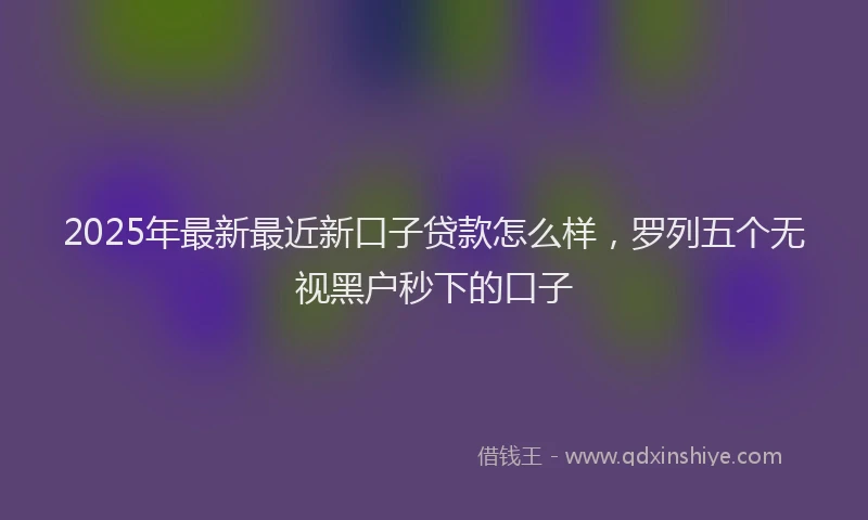 2025年最新最近新口子贷款怎么样，罗列五个无视黑户秒下的口子