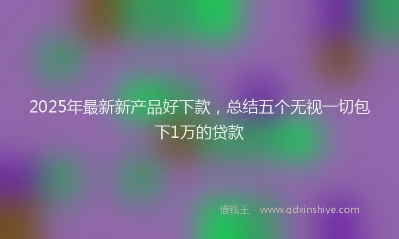 2025年最新新产品好下款，总结五个无视一切包下1万的贷款