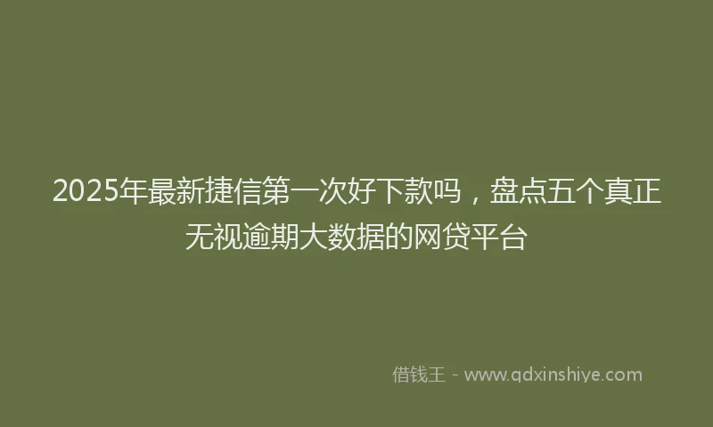 2025年最新捷信第一次好下款吗，盘点五个真正无视逾期大数据的网贷平台