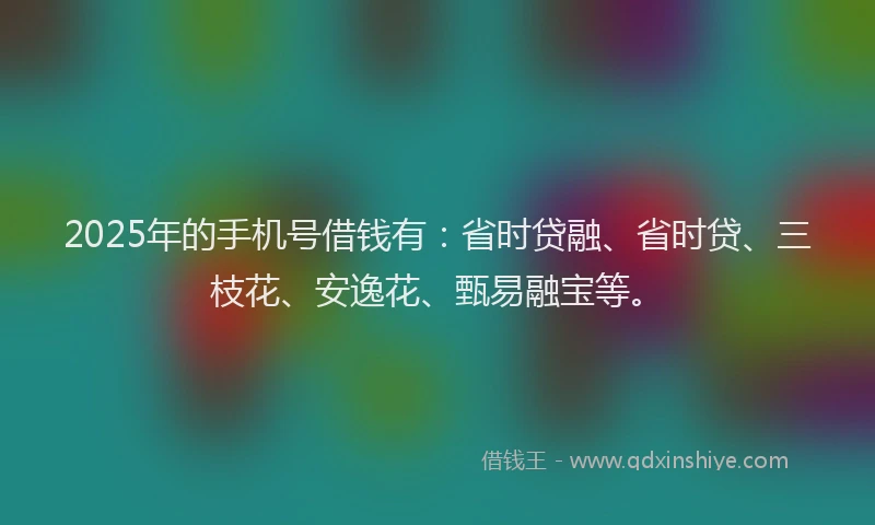2025年的手机号借钱有：省时贷融、省时贷、三枝花、安逸花、甄易融宝等。