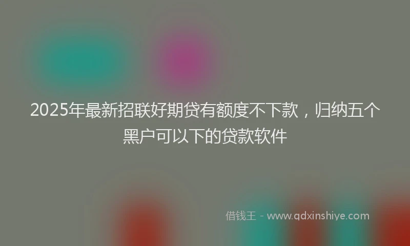 2025年最新招联好期贷有额度不下款，归纳五个黑户可以下的贷款软件