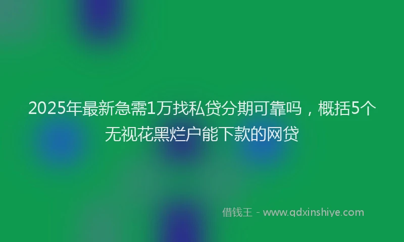 2025年最新急需1万找私贷分期可靠吗，概括5个无视花黑烂户能下款的网贷