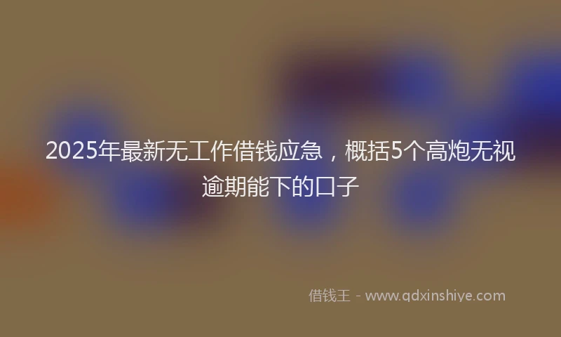 2025年最新无工作借钱应急，概括5个高炮无视逾期能下的口子