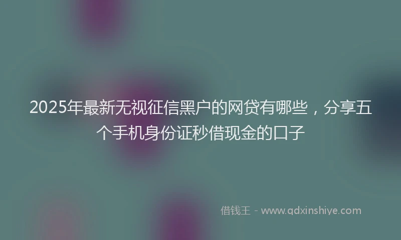 2025年最新无视征信黑户的网贷有哪些，分享五个手机身份证秒借现金的口子