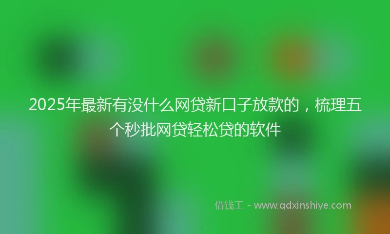 2025年最新有没什么网贷新口子放款的，梳理五个秒批网贷轻松贷的软件