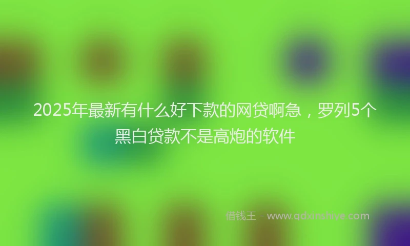 2025年最新有什么好下款的网贷啊急，罗列5个黑白贷款不是高炮的软件