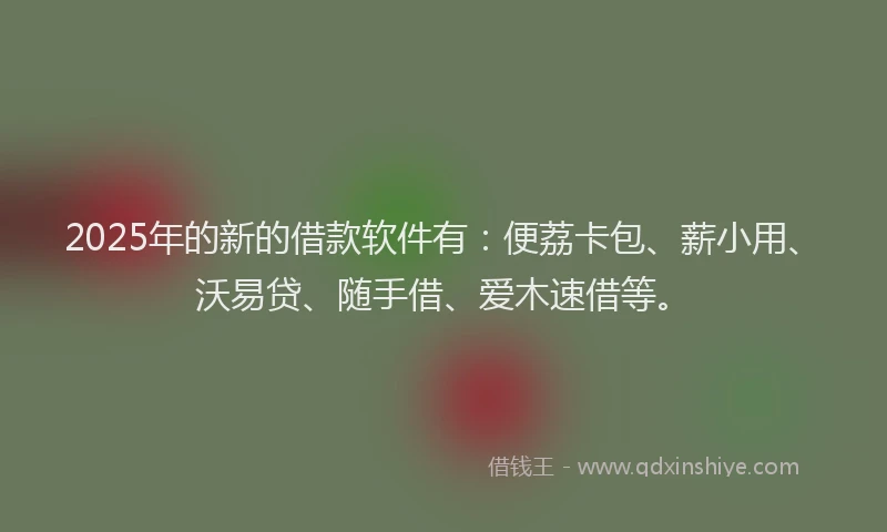 2025年的新的借款软件有：便荔卡包、薪小用、沃易贷、随手借、爱木速借等。