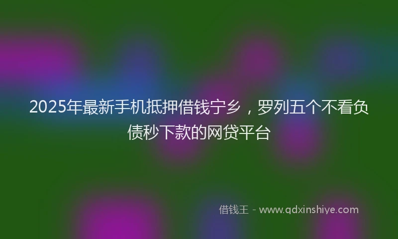 2025年最新手机抵押借钱宁乡，罗列五个不看负债秒下款的网贷平台