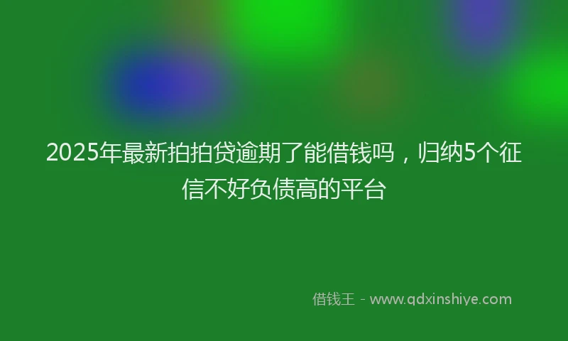 2025年最新拍拍贷逾期了能借钱吗，归纳5个征信不好负债高的平台
