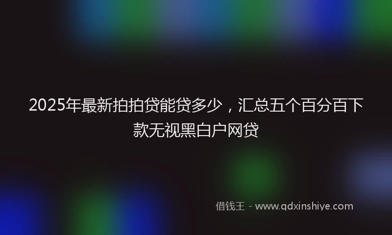 2025年最新拍拍贷能贷多少，汇总五个百分百下款无视黑白户网贷
