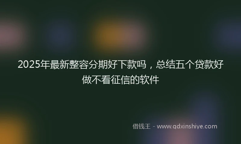 2025年最新整容分期好下款吗，总结五个贷款好做不看征信的软件