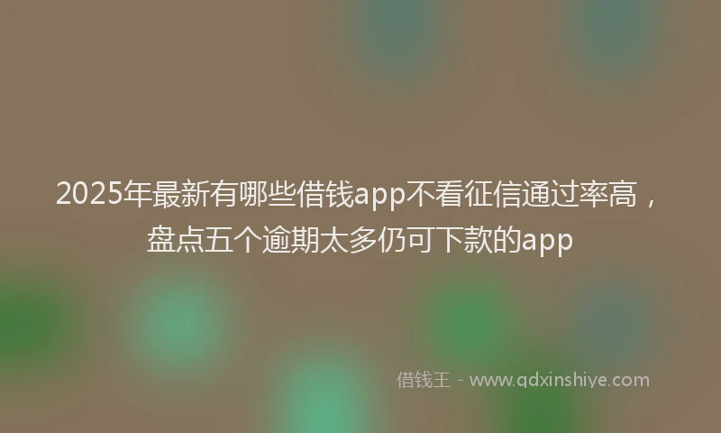 2025年最新有哪些借钱app不看征信通过率高，盘点五个逾期太多仍可下款的app