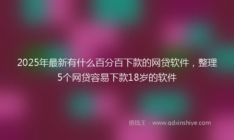 2025年最新有什么百分百下款的网贷软件，整理5个网贷容易下款18岁的软件