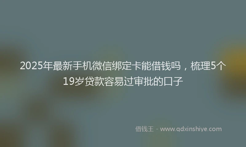 2025年最新手机微信绑定卡能借钱吗，梳理5个19岁贷款容易过审批的口子