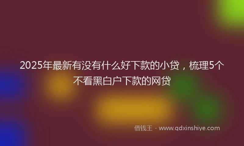 2025年最新有没有什么好下款的小贷，梳理5个不看黑白户下款的网贷