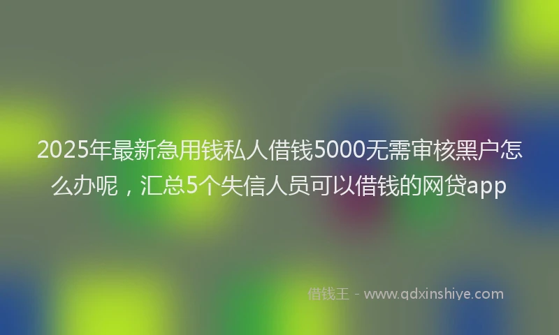 2025年最新急用钱私人借钱5000无需审核黑户怎么办呢，汇总5个失信人员可以借钱的网贷app