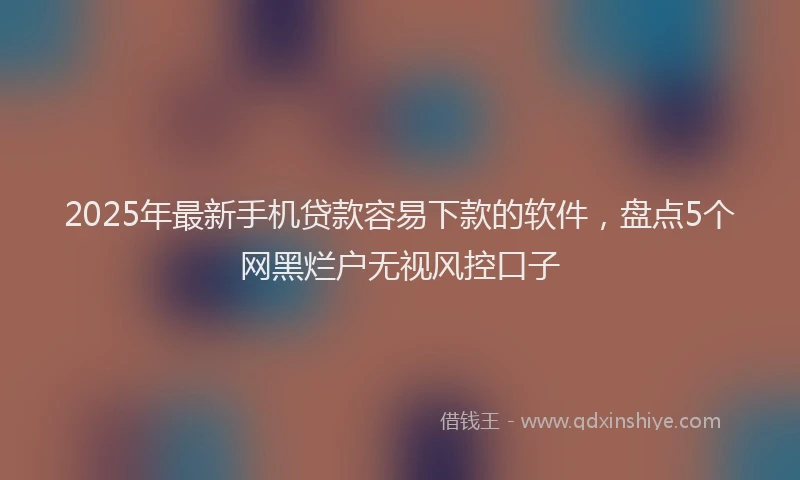 2025年最新手机贷款容易下款的软件，盘点5个网黑烂户无视风控口子