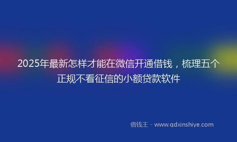 2025年最新怎样才能在微信开通借钱，梳理五个正规不看征信的小额贷款软件