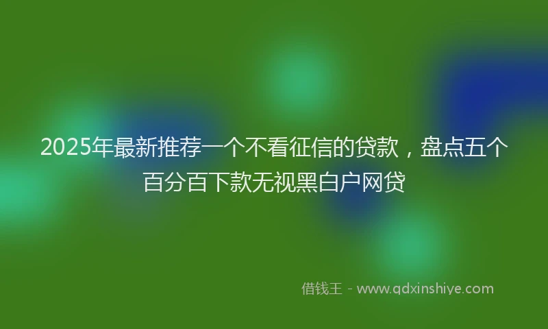 2025年最新推荐一个不看征信的贷款，盘点五个百分百下款无视黑白户网贷