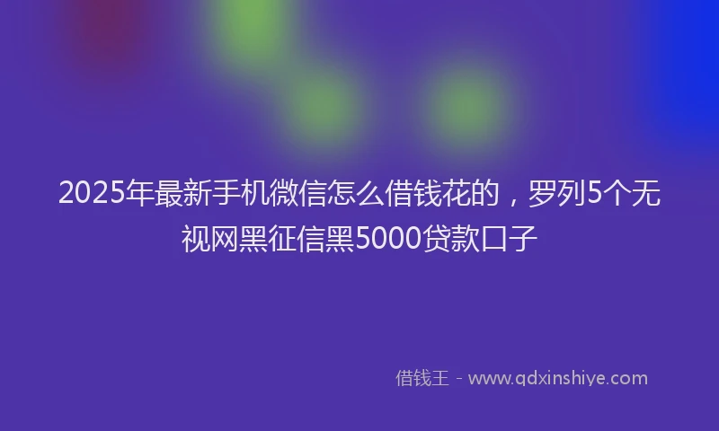 2025年最新手机微信怎么借钱花的，罗列5个无视网黑征信黑5000贷款口子
