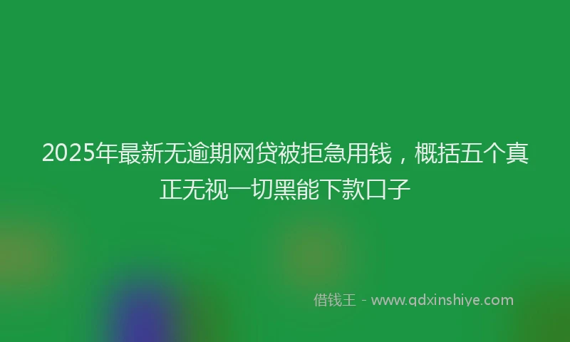 2025年最新无逾期网贷被拒急用钱，概括五个真正无视一切黑能下款口子