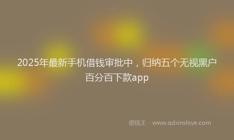 2025年最新手机借钱审批中，归纳五个无视黑户百分百下款app