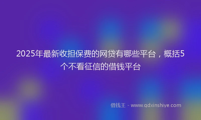 2025年最新收担保费的网贷有哪些平台，概括5个不看征信的借钱平台