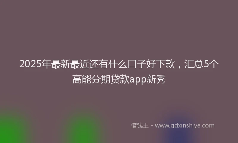2025年最新最近还有什么口子好下款，汇总5个高能分期贷款app新秀