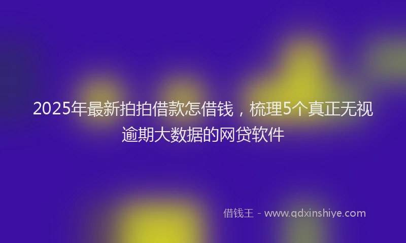 2025年最新拍拍借款怎借钱，梳理5个真正无视逾期大数据的网贷软件