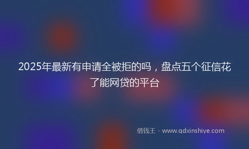 2025年最新有申请全被拒的吗，盘点五个征信花了能网贷的平台