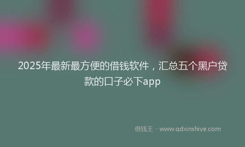 2025年最新最方便的借钱软件，汇总五个黑户贷款的口子必下app