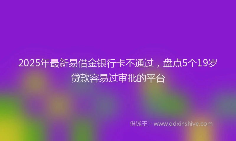 2025年最新易借金银行卡不通过，盘点5个19岁贷款容易过审批的平台