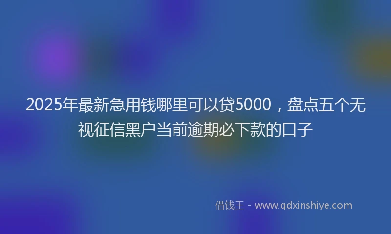 2025年最新急用钱哪里可以贷5000，盘点五个无视征信黑户当前逾期必下款的口子