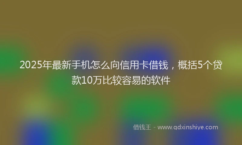 2025年最新手机怎么向信用卡借钱，概括5个贷款10万比较容易的软件
