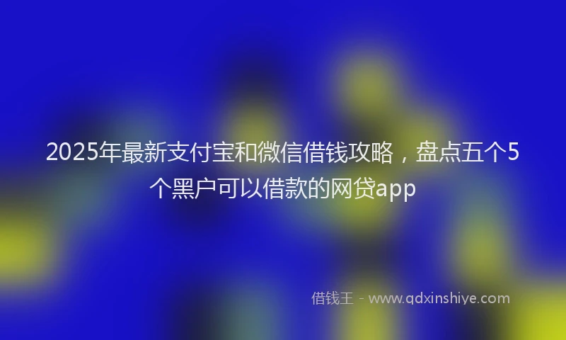 2025年最新支付宝和微信借钱攻略，盘点五个5个黑户可以借款的网贷app