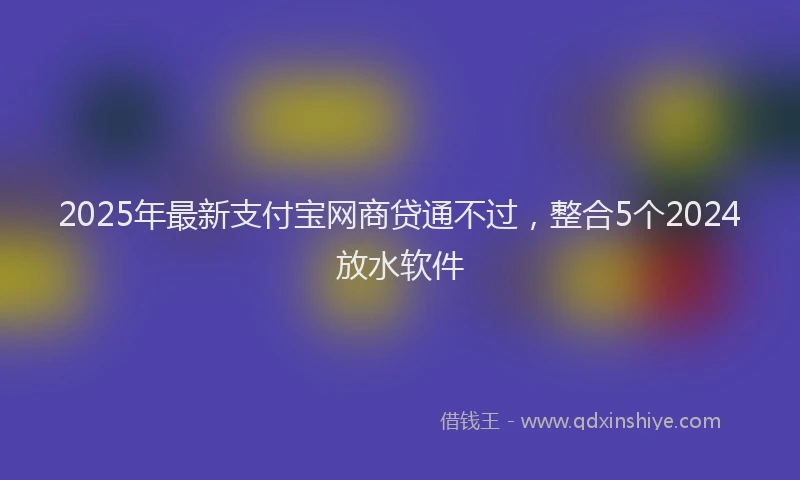 2025年最新支付宝网商贷通不过，整合5个2024放水软件