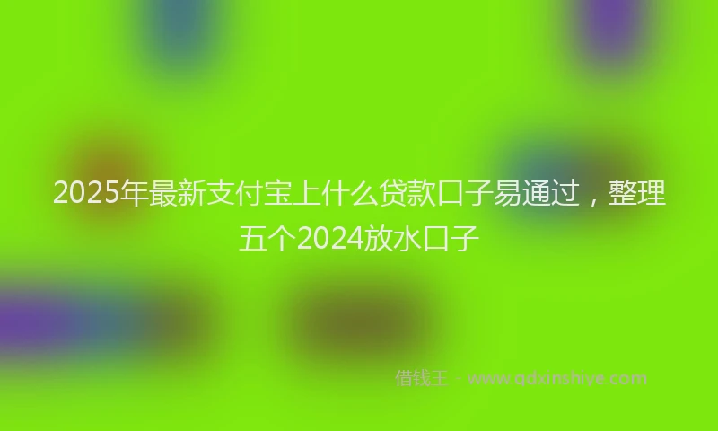 2025年最新支付宝上什么贷款口子易通过，整理五个2024放水口子