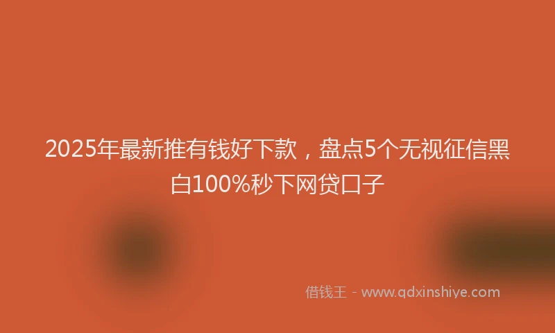 2025年最新推有钱好下款，盘点5个无视征信黑白100%秒下网贷口子