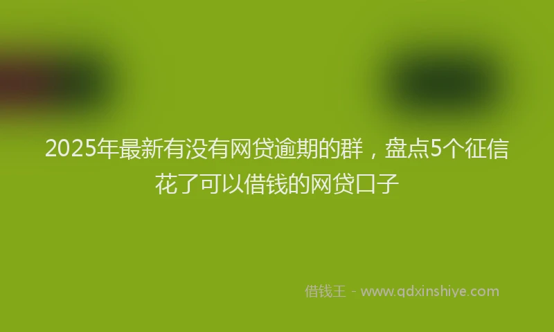 2025年最新有没有网贷逾期的群，盘点5个征信花了可以借钱的网贷口子