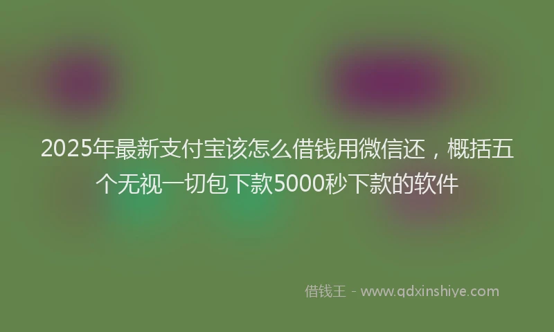 2025年最新支付宝该怎么借钱用微信还，概括五个无视一切包下款5000秒下款的软件