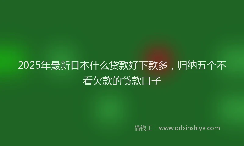 2025年最新日本什么贷款好下款多，归纳五个不看欠款的贷款口子