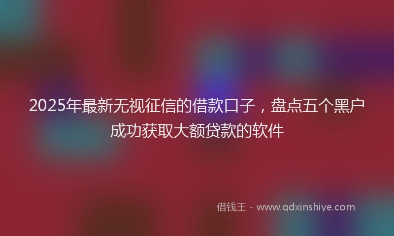 2025年最新无视征信的借款口子，盘点五个黑户成功获取大额贷款的软件