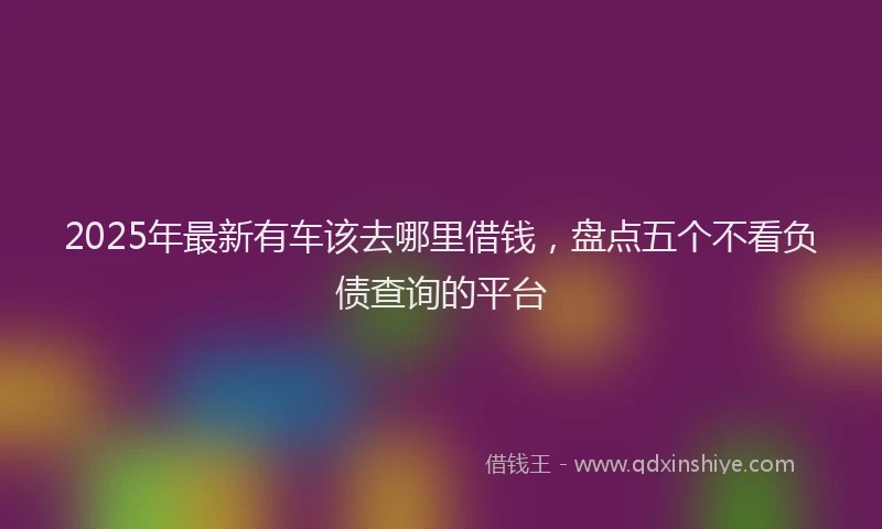 2025年最新有车该去哪里借钱，盘点五个不看负债查询的平台