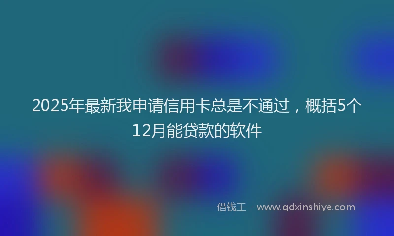 2025年最新我申请信用卡总是不通过，概括5个12月能贷款的软件