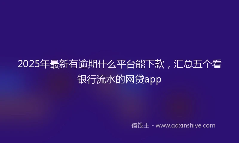 2025年最新有逾期什么平台能下款，汇总五个看银行流水的网贷app
