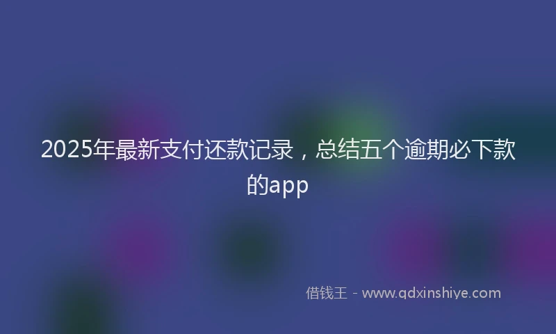 2025年最新支付还款记录，总结五个逾期必下款的app