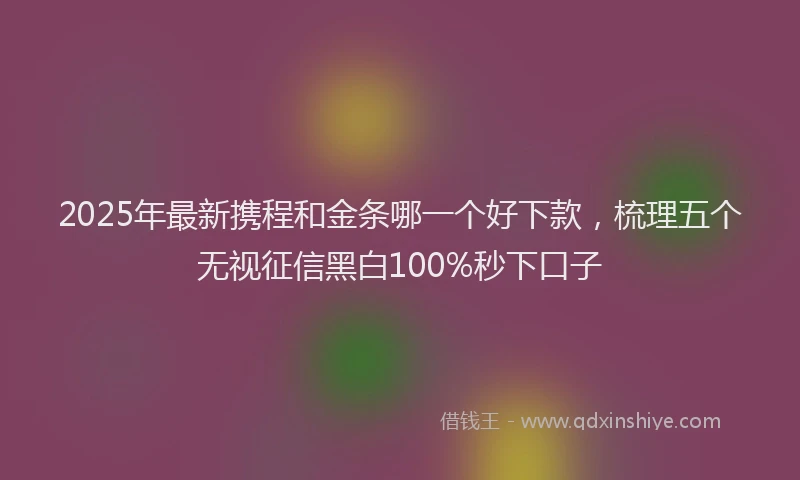 2025年最新携程和金条哪一个好下款，梳理五个无视征信黑白100%秒下口子